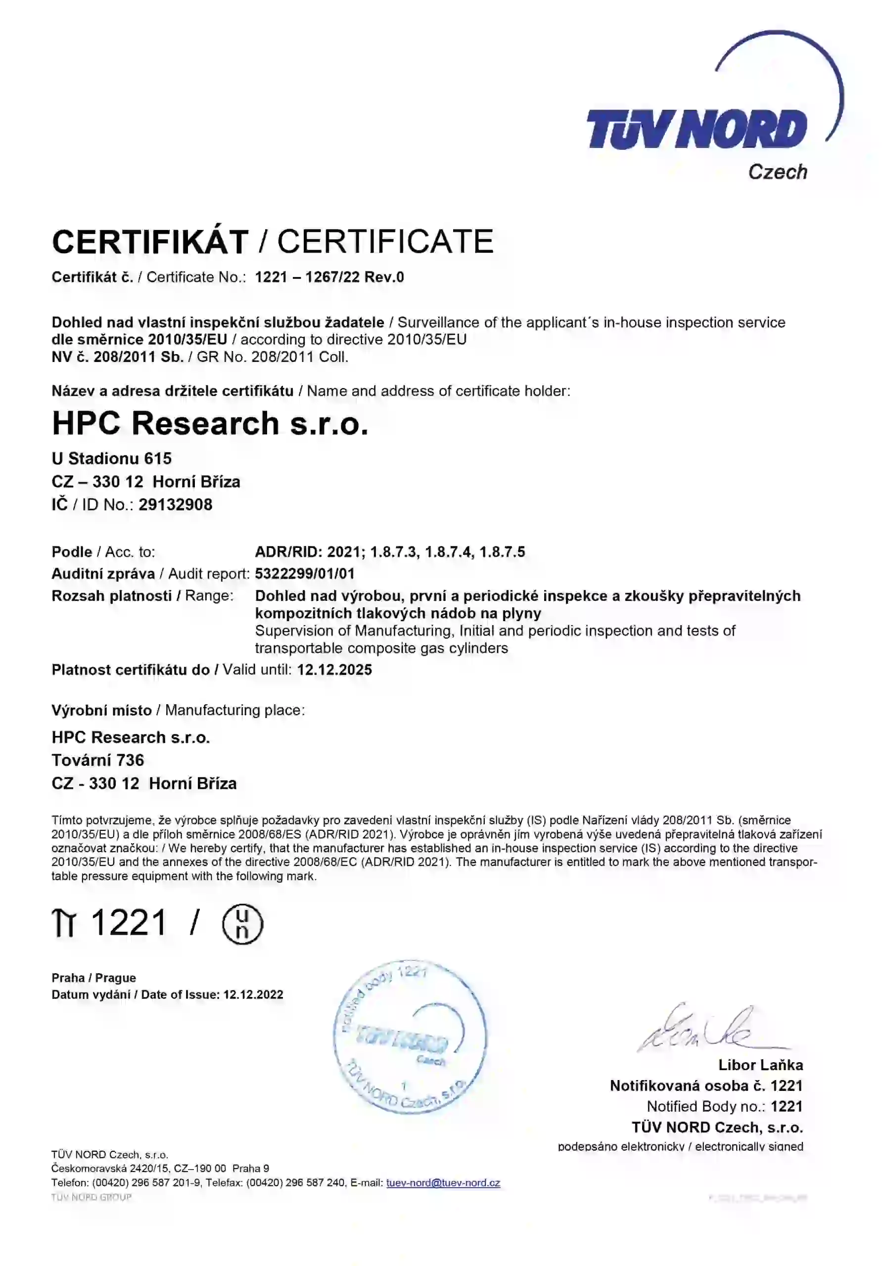 Композитний газовий балон HPCR 12,7 л з відсікачем - Зображення 14