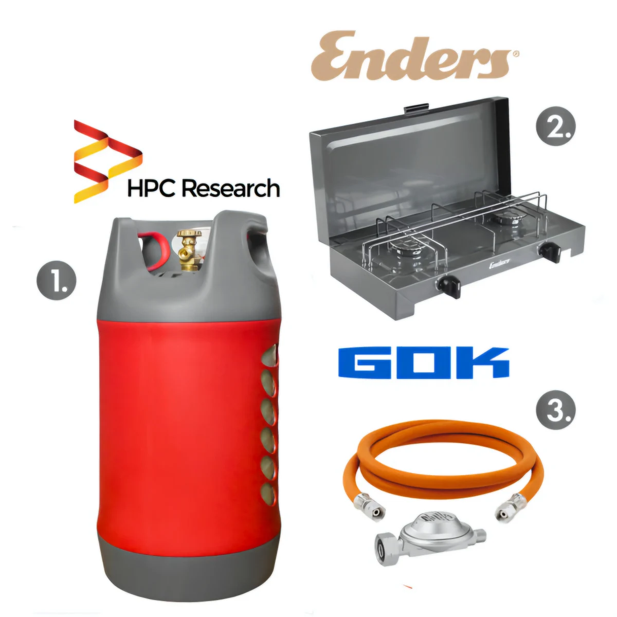 Набір: газова плита Enders Canberra + балон газовий HPCR-G.4, 26,2л + комплект підключення - Зображення 1