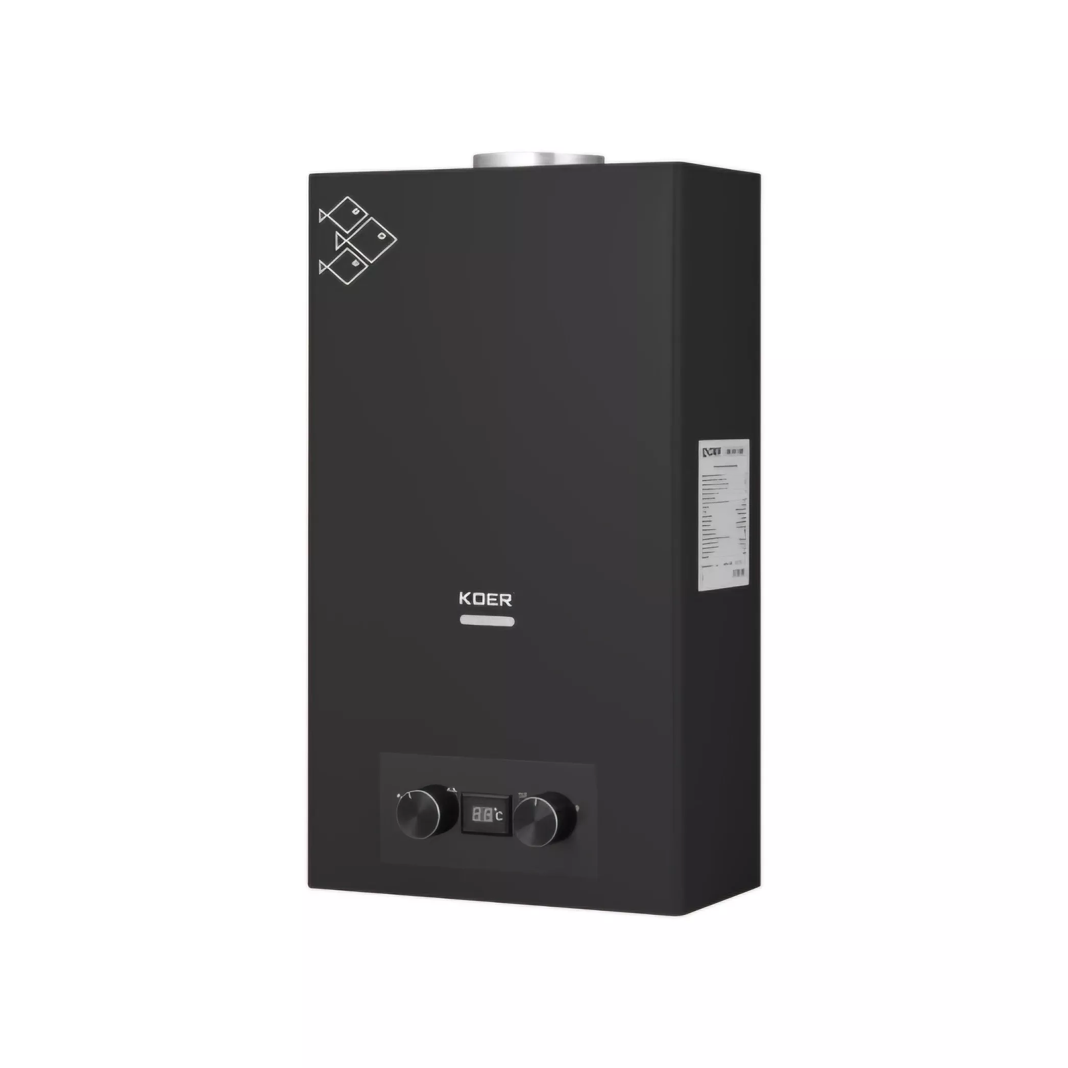 Газовая колонка KOER KWH.G0110 BLACK дымоходная, 20 кВт — изображение 3