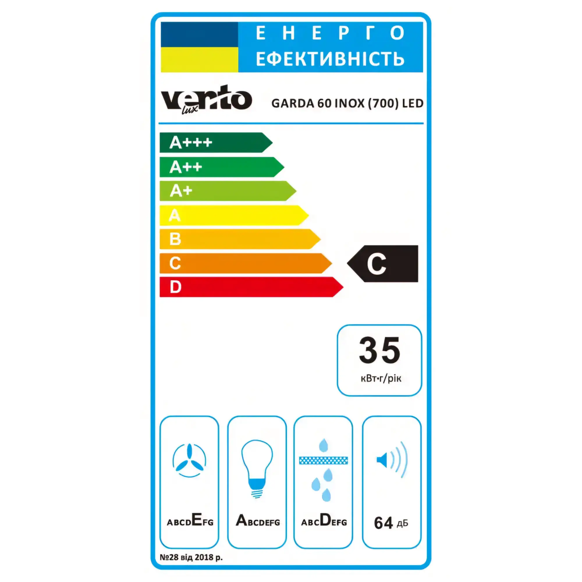 Витяжка GARDA 60 INOX (900) LED - Зображення 5