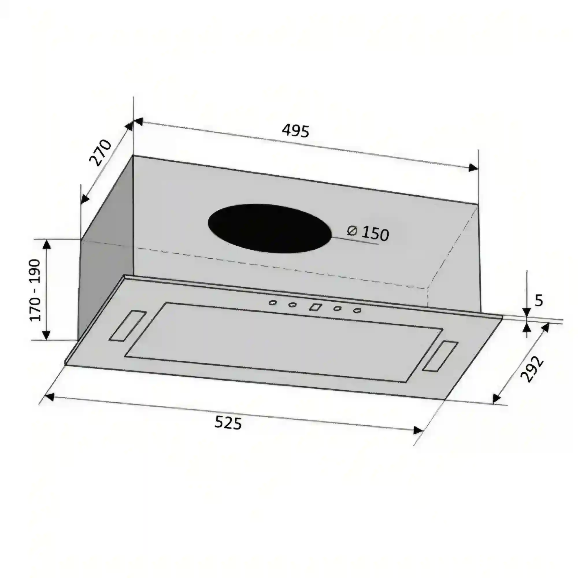 Вытяжка PUNTO 52 WH (700) PB PC - Зображення 2
