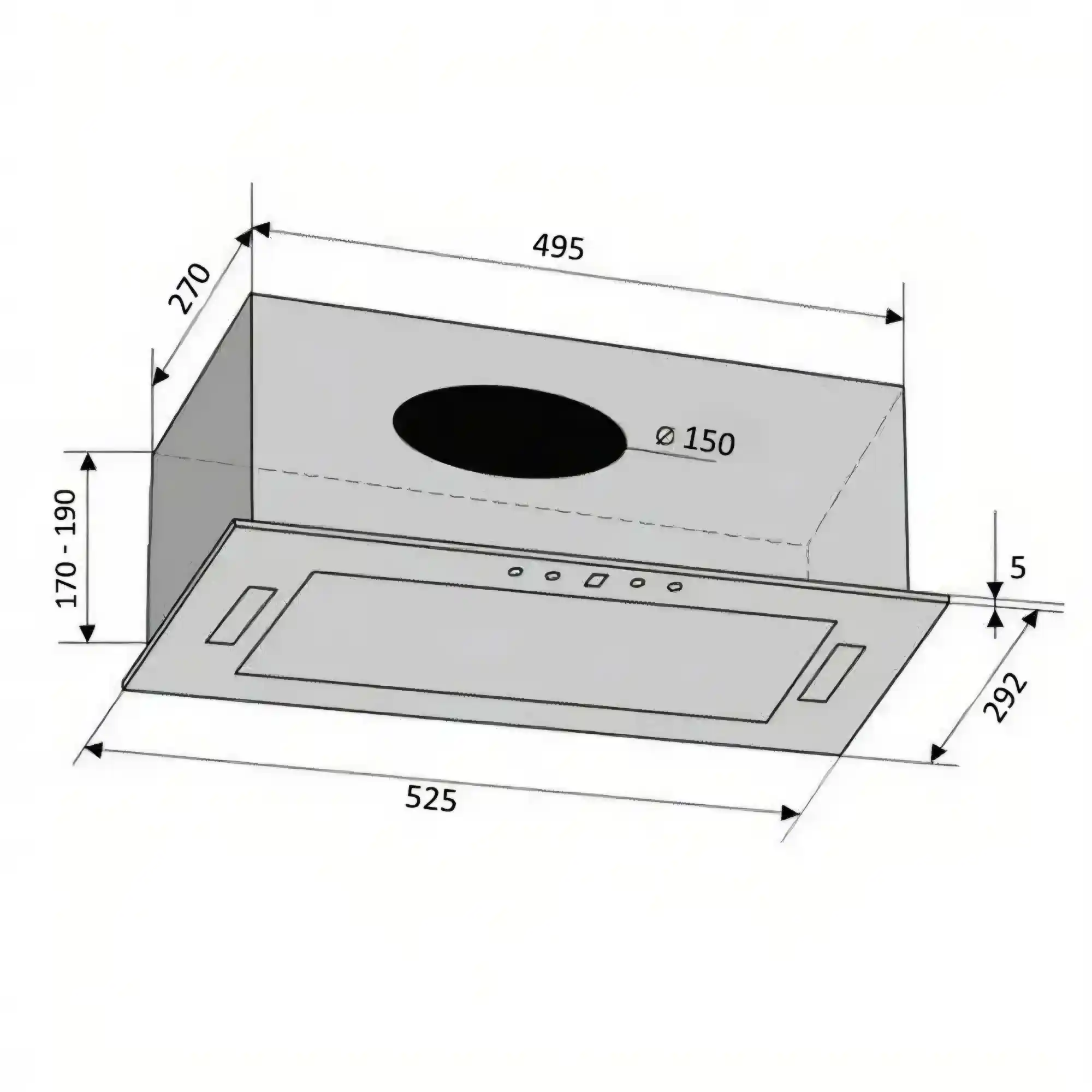 Витяжка PUNTO 52 BK (700) PB PC - Зображення 5