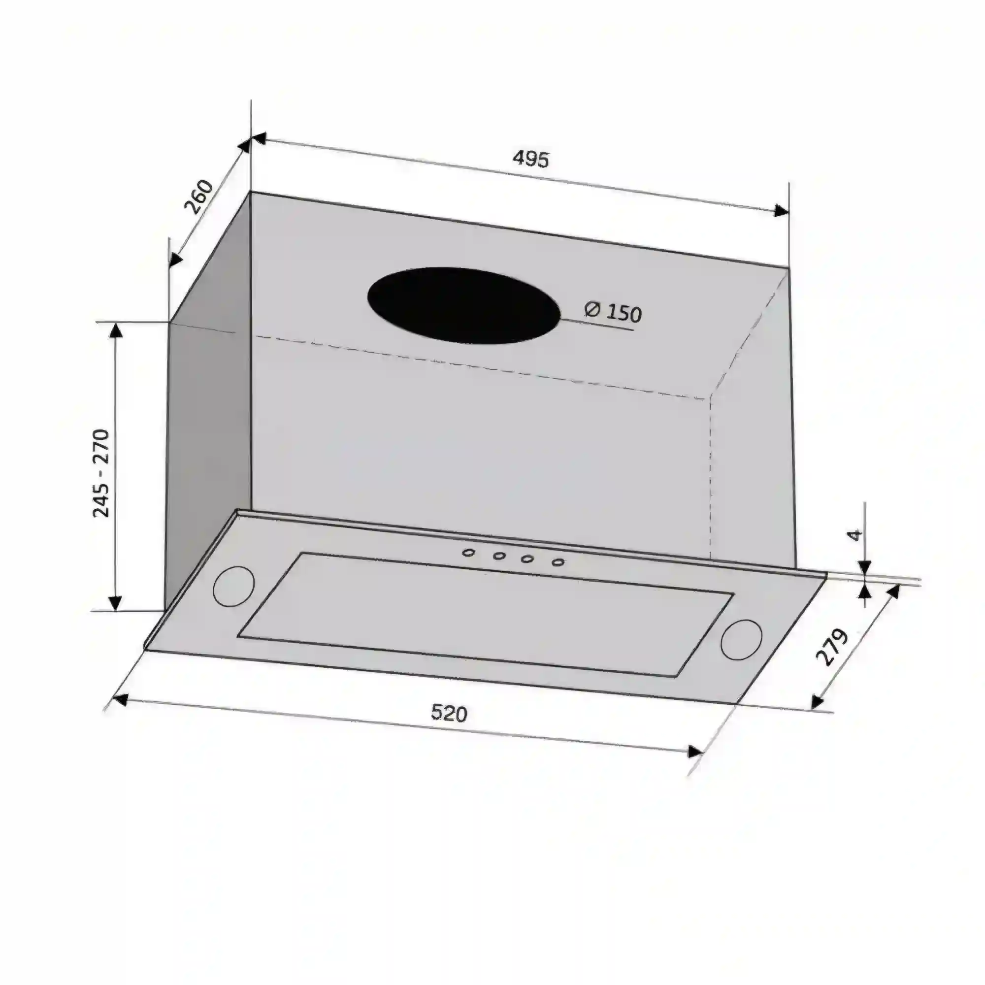 Вытяжка PUNTO 520/279 IVG (1000) TRC MS — изображение 7