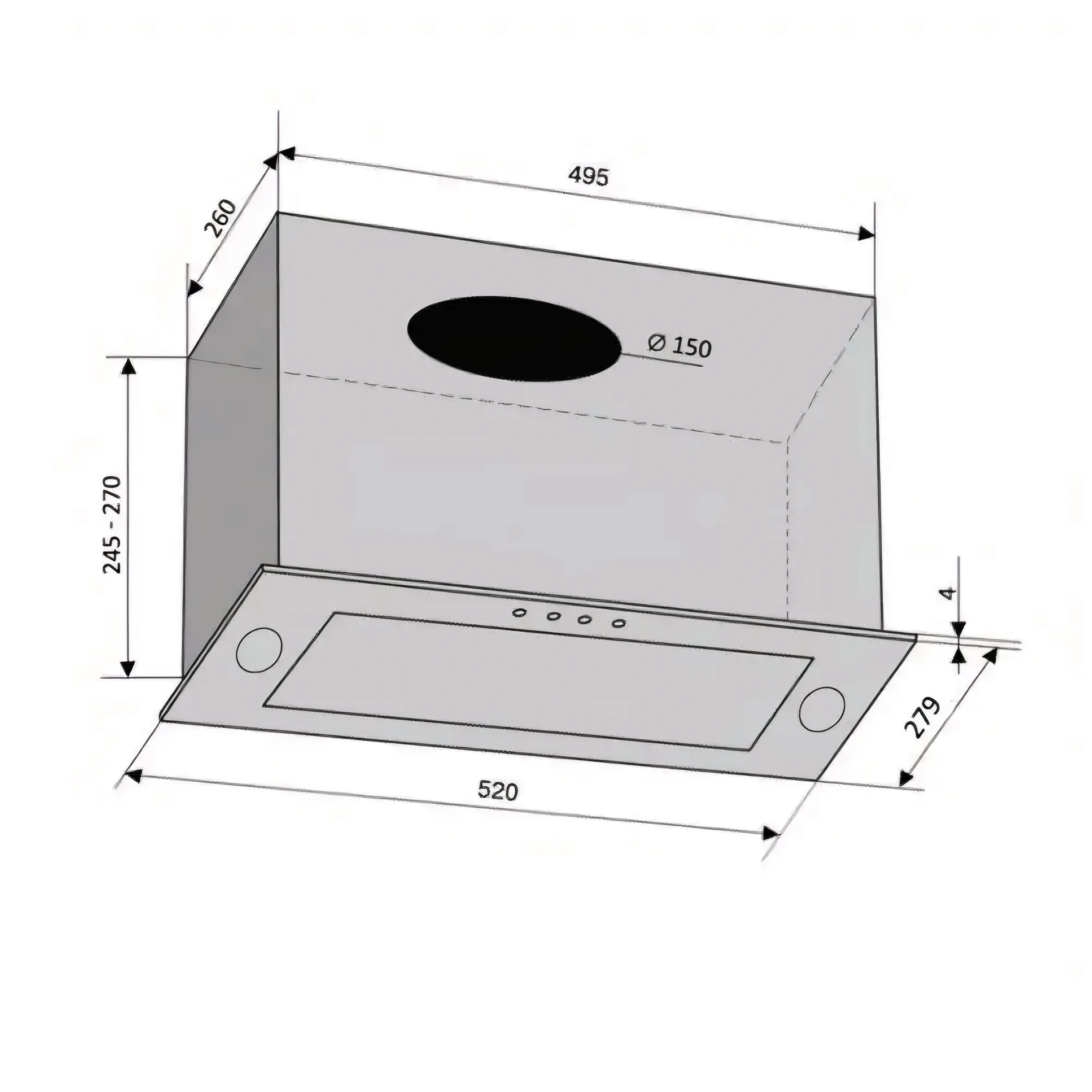 Вытяжка PUNTO 520/279 BGG (1000) TRC — изображение 2